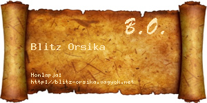 Blitz Orsika névjegykártya